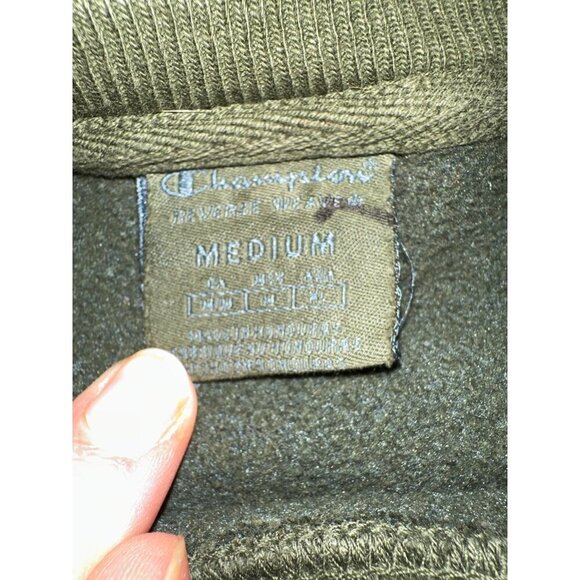 Champion Medium Olive Green Reverse Weave Crewneck Sweatshirt - Picture 3 of 5
